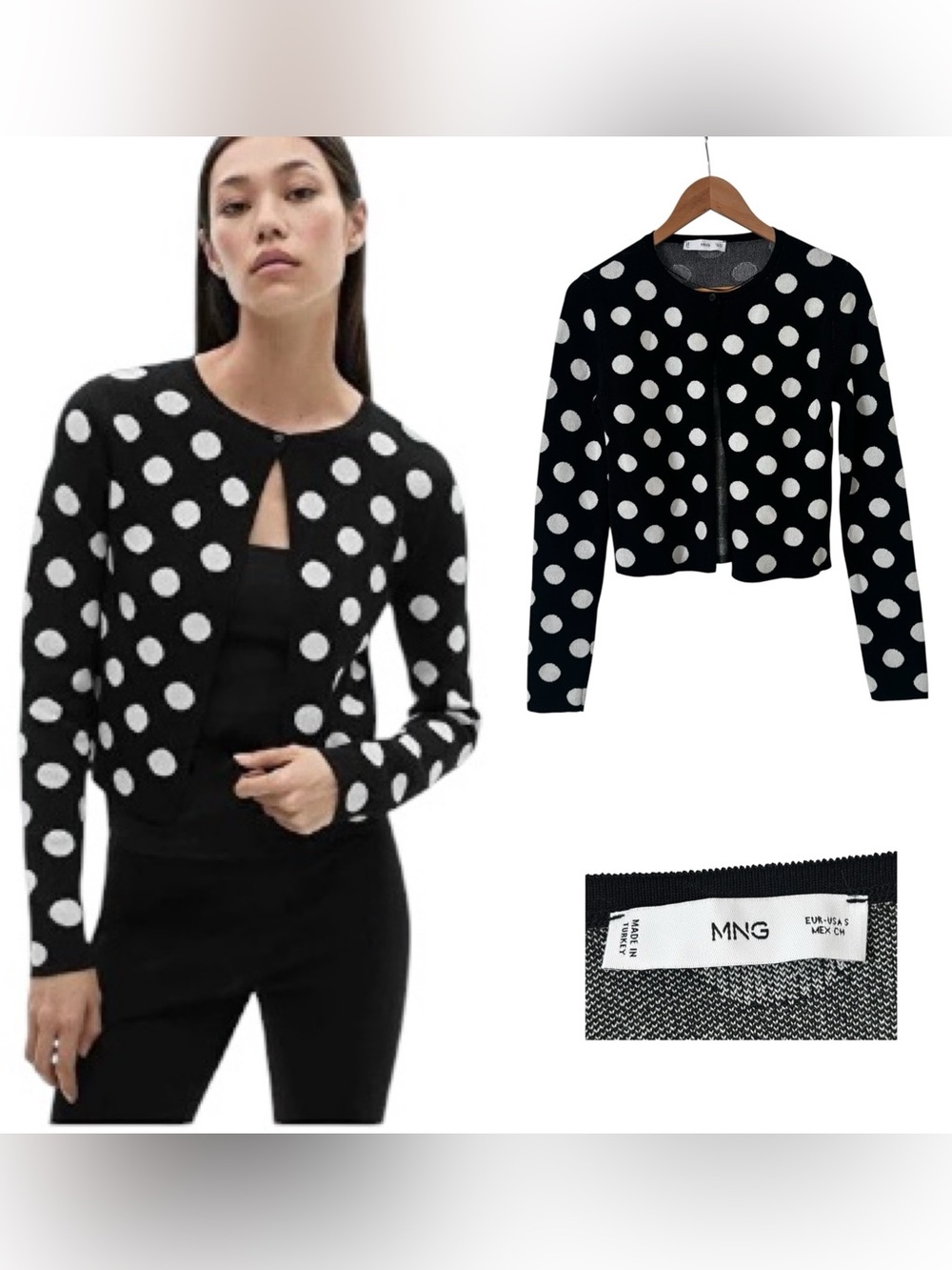 Mango Polka Dot Cardigan